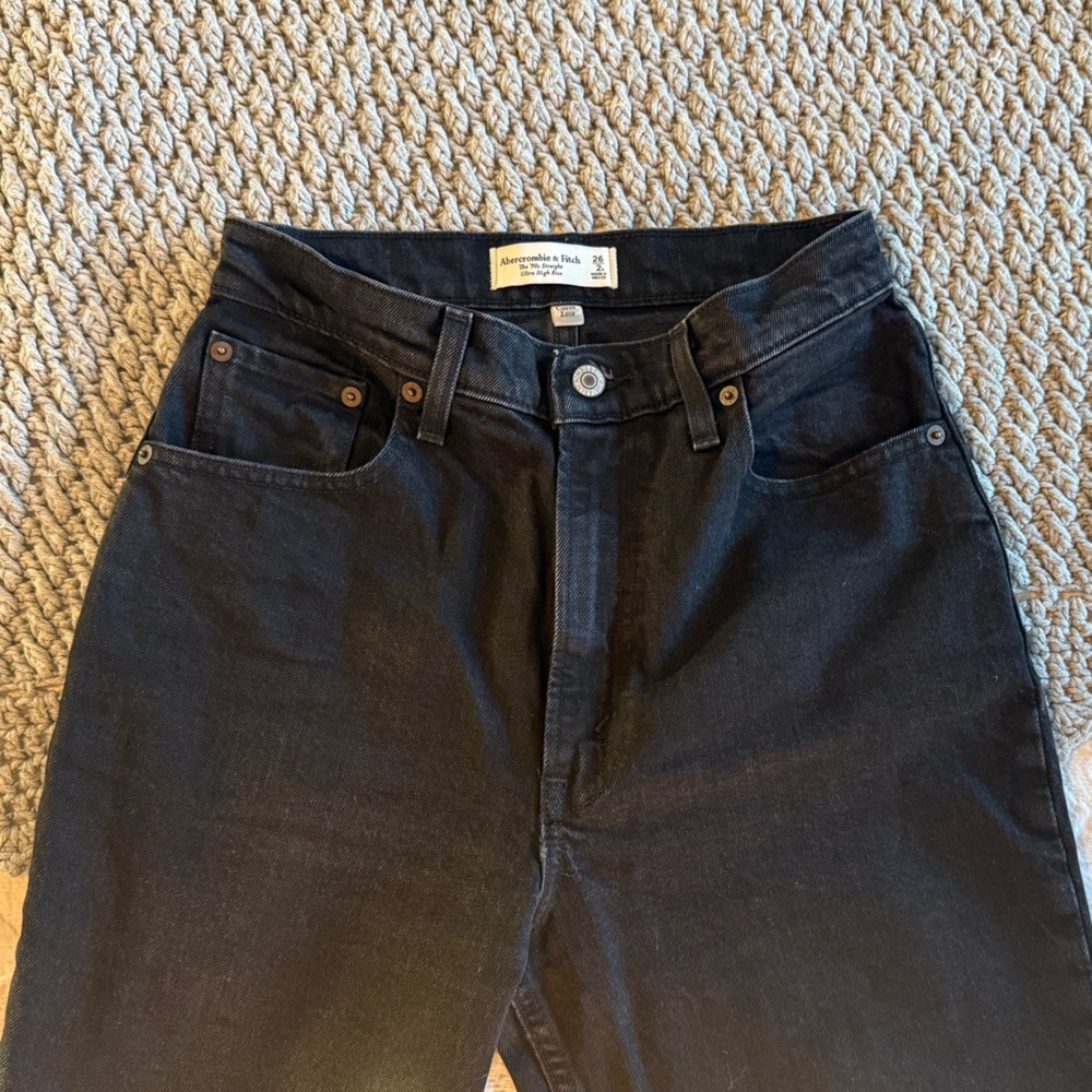 Abercrombie 90s straight ultra high rise - Black Denim Jeans 26L